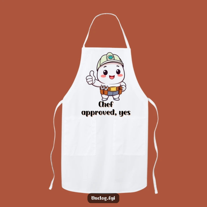 Funny Apron - Kawaii Character Thumbs Up, Ready for Work Gift
