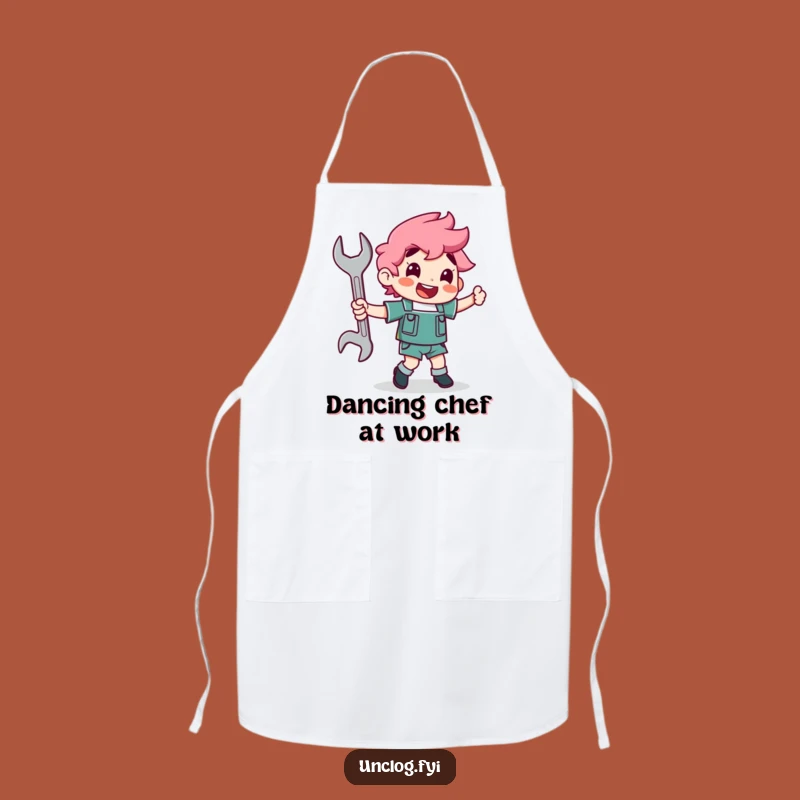 Funny Dancing Wrench Apron - Mechanic's Workwear, Ideal DIY Gift