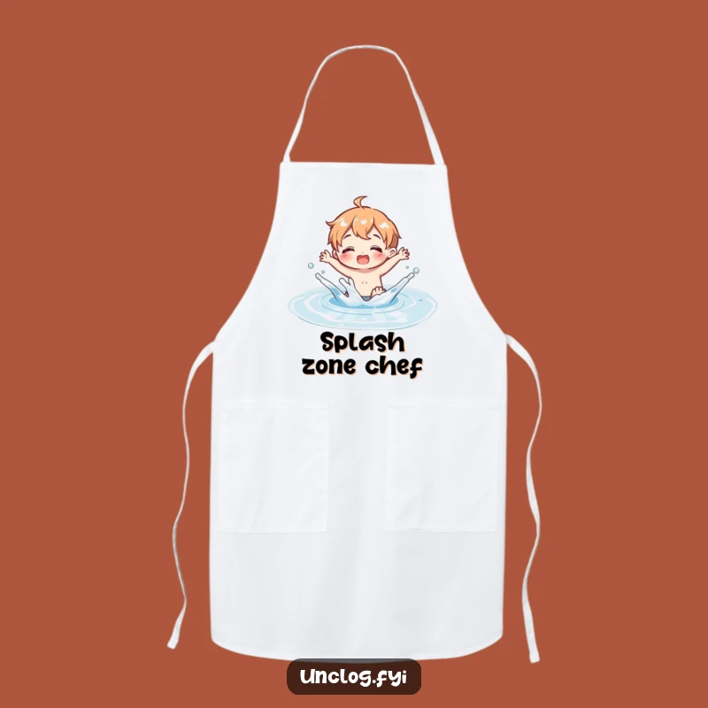 Funny Puddle Splash Apron: Kitchen Clean Water Fun, The Chef’s Funny Gift