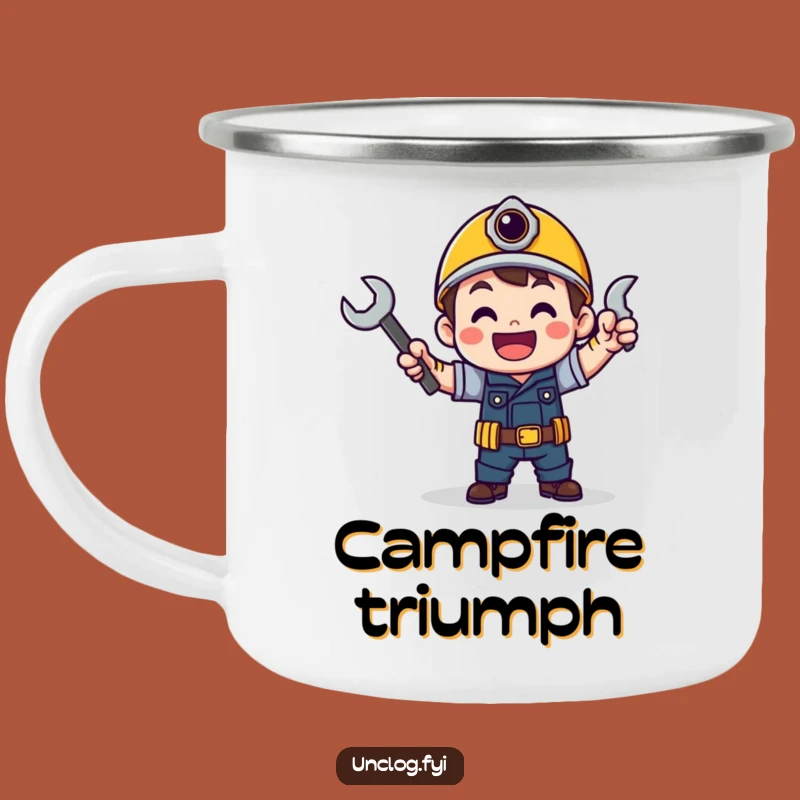 Funny Victory Wrench Dance Camping Mug - Durable Celebration Drinkware
