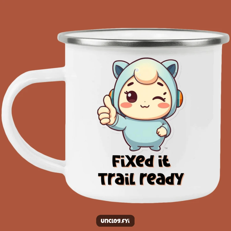 Funny Thumbs Up Fix Camping Mug: Cute Character Campfire Cup, Perfect Outdoor Gift!