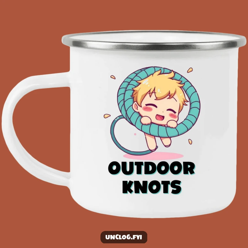 Funny Trail Mix-Up Mug: Comical Character's Hosepipe Campfire Story Gift