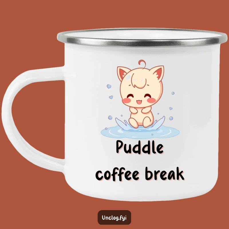 Funny Puddle Splash Adventure Mug: Enjoying Nature Playfully!