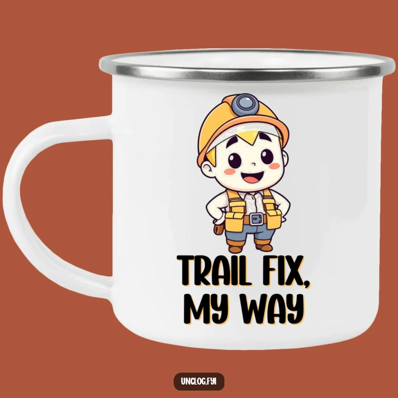 Funny Plumber Camping Mug: Confident Character with Tool Belt, Outdoor Gear