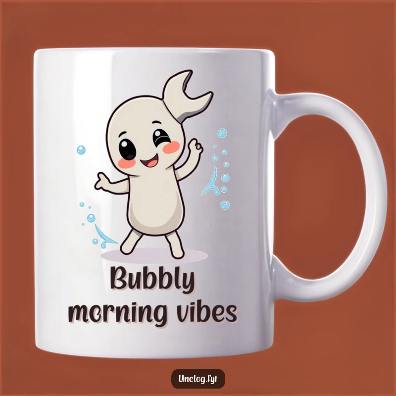 Funny Pipe Wrench Dancer Mug: Joyful Plumbing Fun, Perfect Humorous Gift