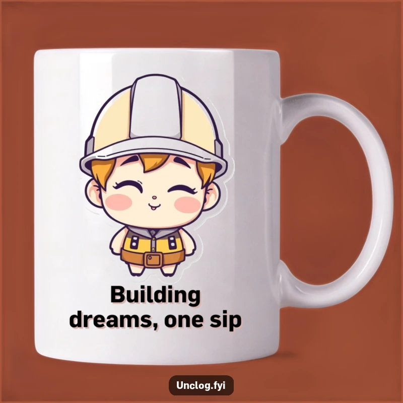 Funny Hard Hat Winking Mug - Construction Character Gift for Skilled Workers