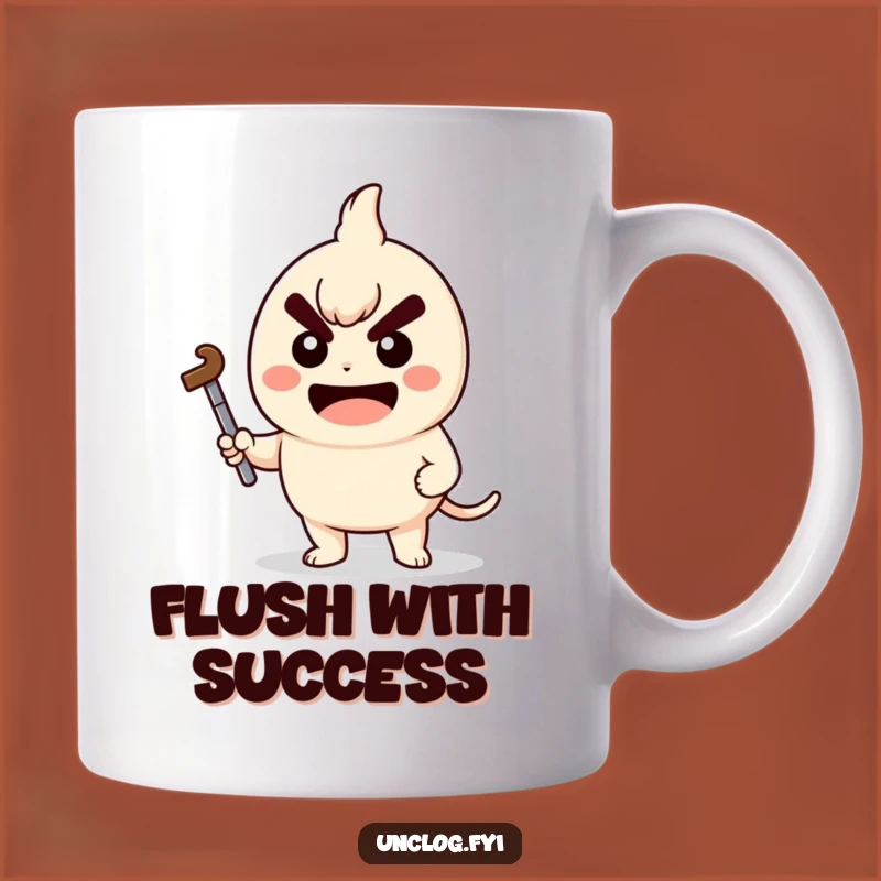 Funny Kawaii Plunger Mug - Determined Character, Hilarious Gift