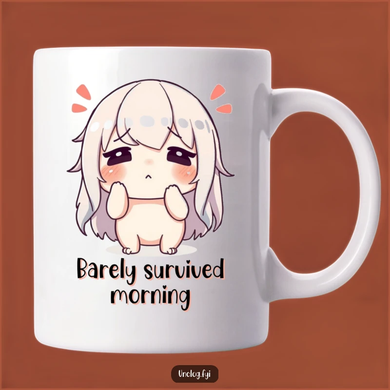 Funny Relief Mug - Sweaty Brow Character, Perfect Stress Survivor Gift