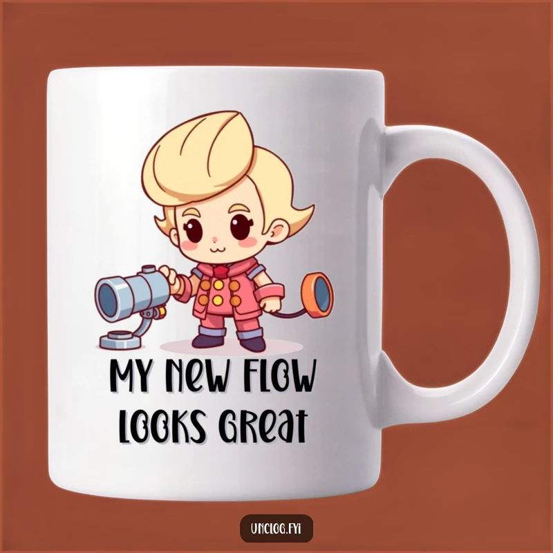 Funny Proud Plumber Gift Mug: Shiny New Pipe Character Design