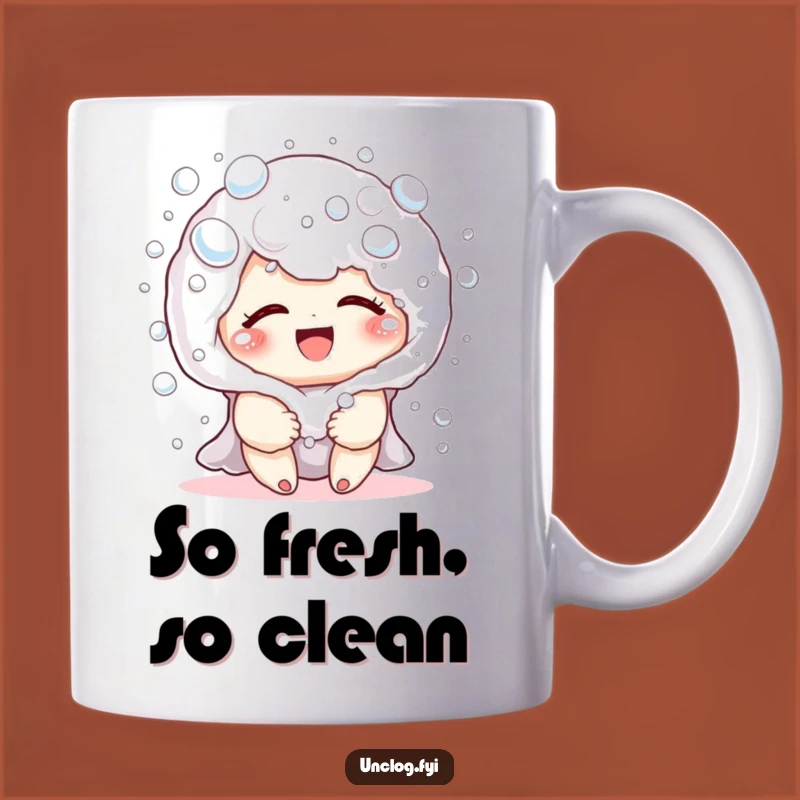 Funny Bubble Bath Giggles Mug - Adorable Character Splashing Fun, Perfect Gag Gift!