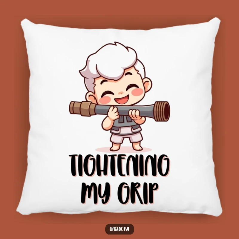 Cozy Funny Plumber Pillow: Smiling Character's Happy Pipe Fix, Comfy Funny Gift Accent