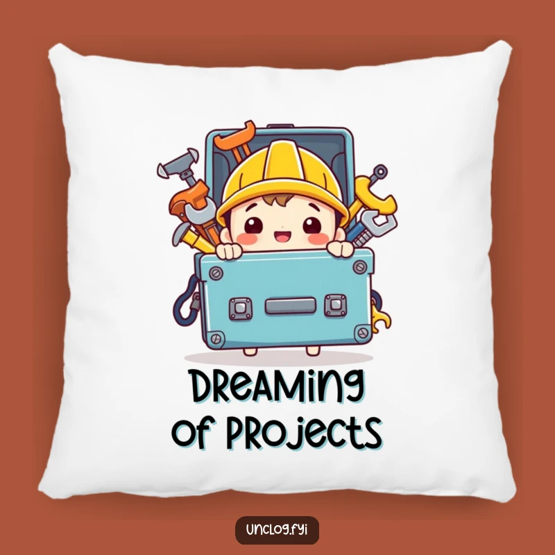 Funny Handy Character Pillow: Toolbox Cozy Cushion Gift