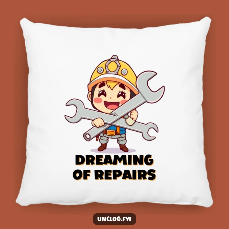 Funny Wrench Master Pillow: Cuddle Up with Proud Fixer Comfort
