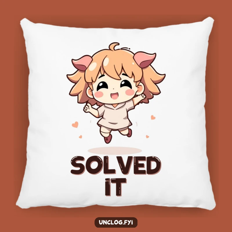 Funny Aha! Moment Pillow: Energetic Character's Comforting Solution Gift