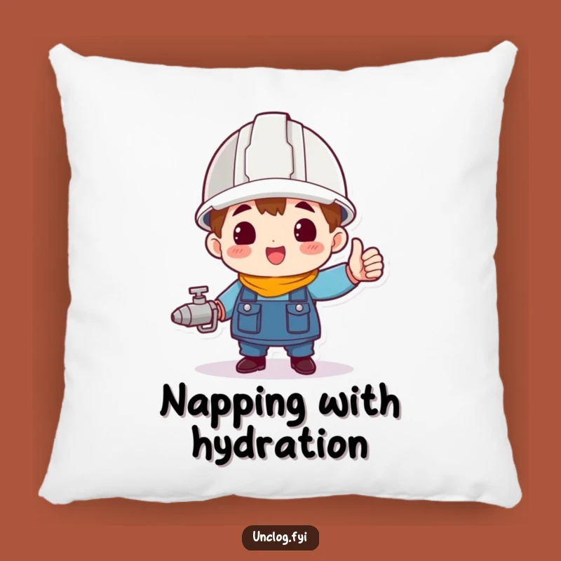 Funny Hard Hat Hero Pillow: Cuddle Up with Triumph and Comfort
