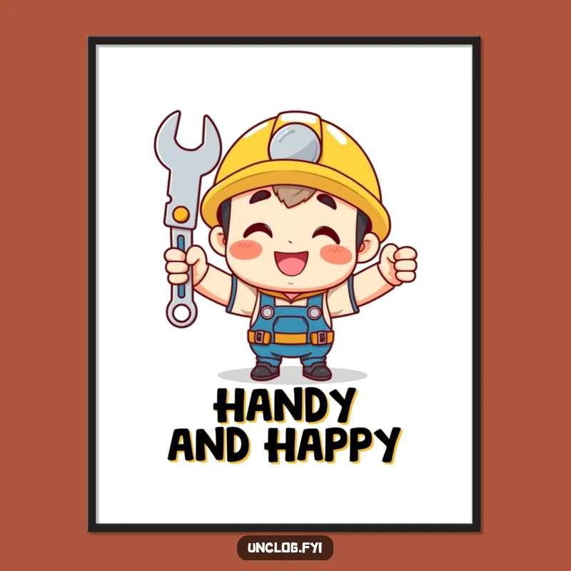 Funny Mechanic Digital Art - Proud Wrench Holder Print, Hilarious Decor for DIY Spaces