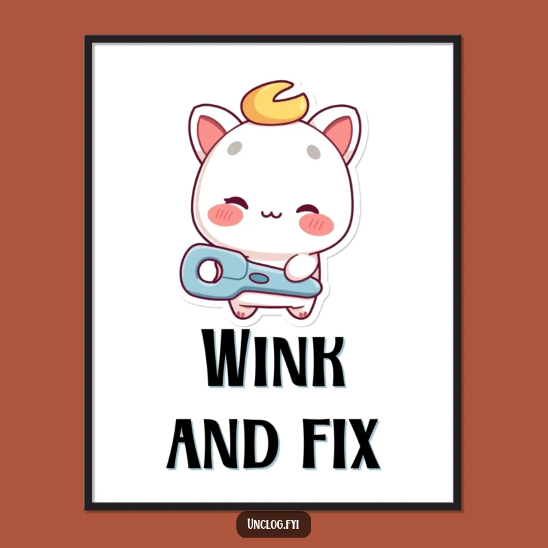 Funny Repair Guy Wink Digital Art - Instant Download Funny Helper Decor