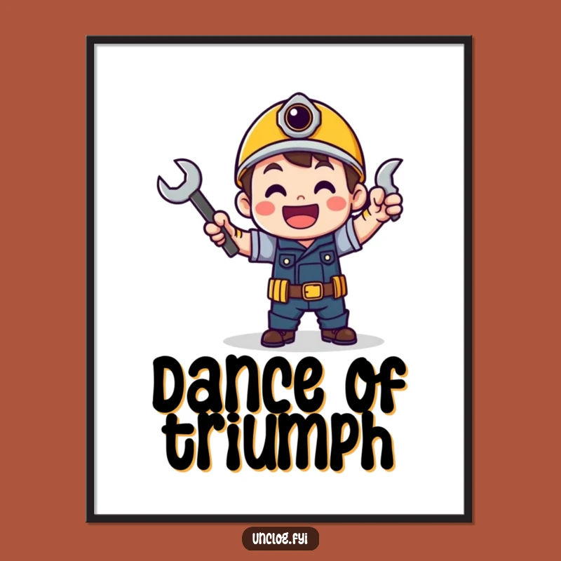Funny Victory Wrench Dance Digital Art - Instant Download Funny Decor
