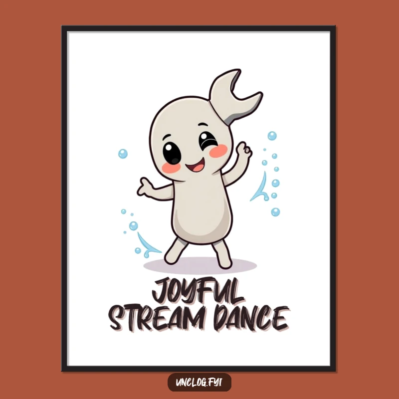 Funny Pipe Wrench Dancer Digital Art: Joyful Scene, Instant Humorous Download