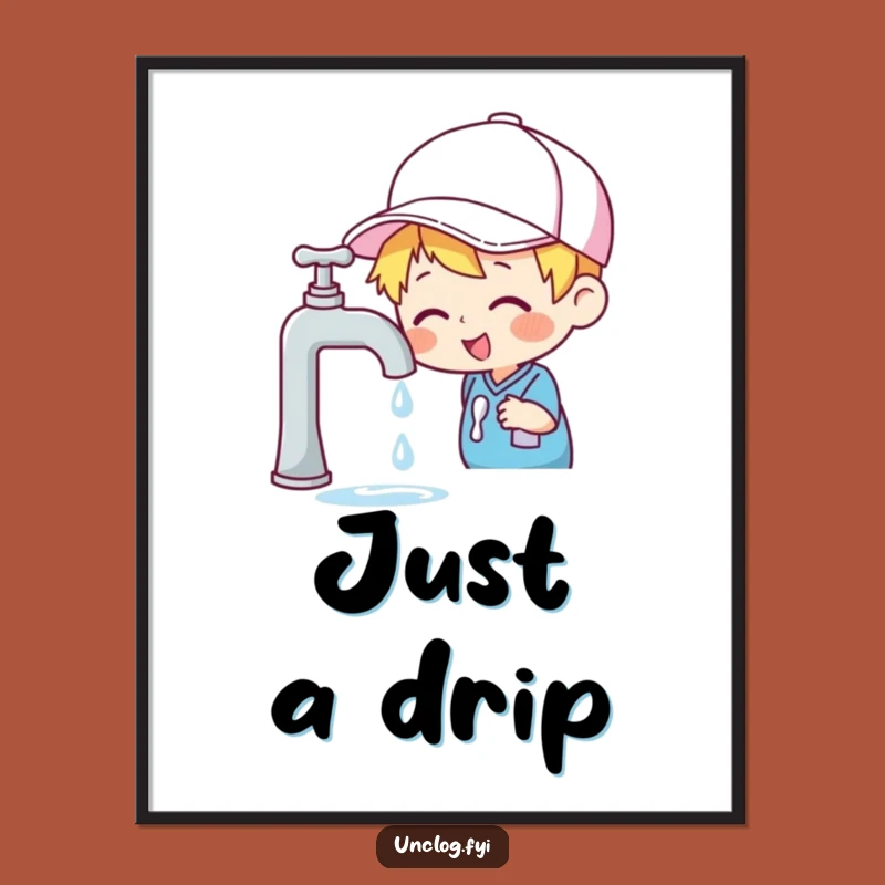 Funny Faucet Digital Art - Instant Download Cheerful Inspector Art