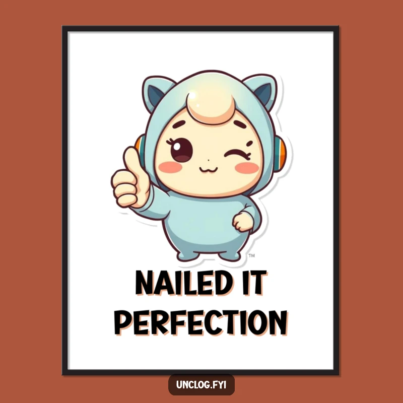 Funny Thumbs Up Fix Digital Art: Cute Character Download, Perfect Humorous Decor!