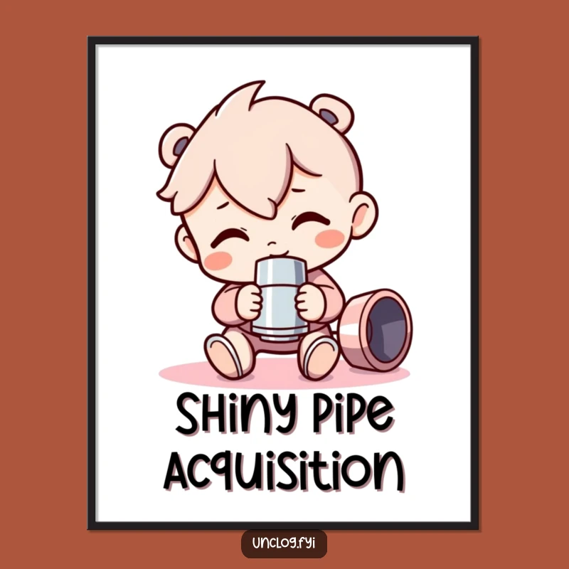 Funny Pipe Fitting Art Print: Hilarious Handy Character for Your Walls