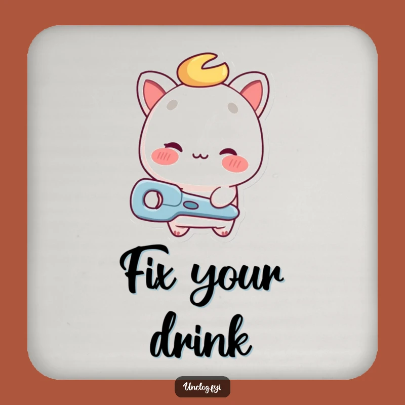 Funny Repair Guy Wink Coaster - Protect Surfaces Funny Tool Gift