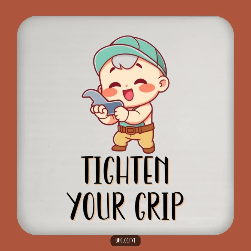 Funny Coasters (Set of 4) - Kawaii Wrench Character Protection, Gift