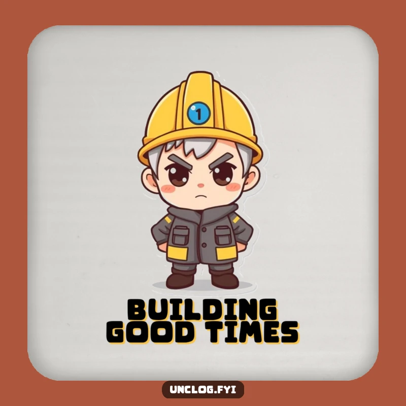 Funny Determined Hard Hat Coaster: Ready For Anything - Protect Humorously