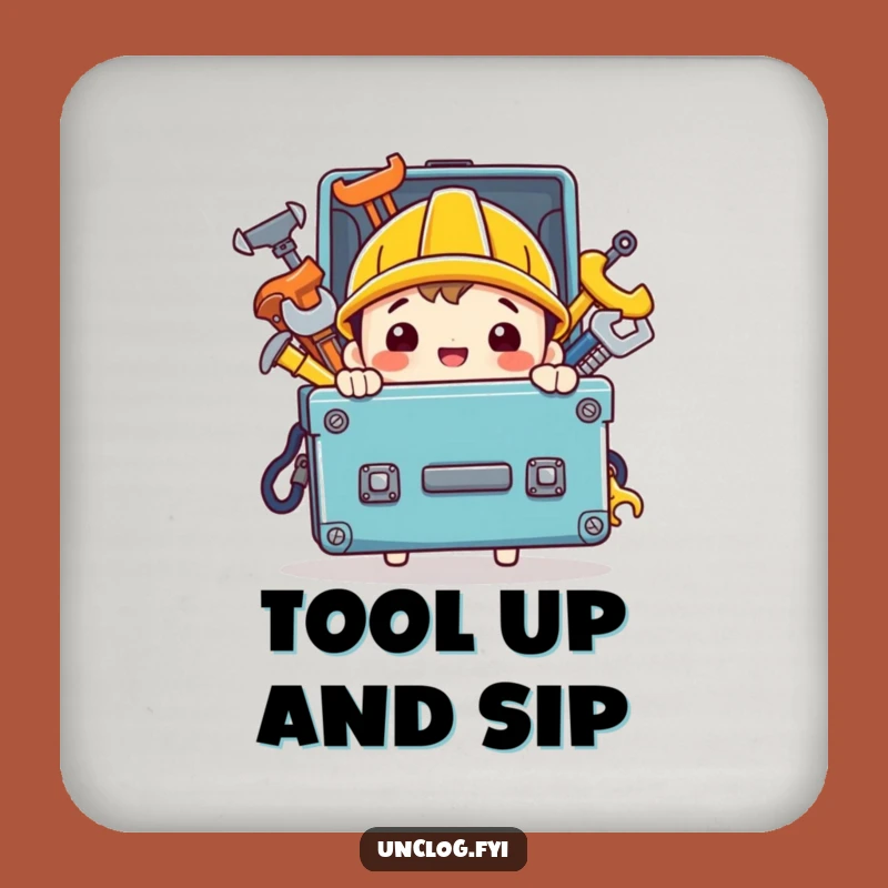 Funny Handy Character Coaster Set: Toolbox Drink Protection
