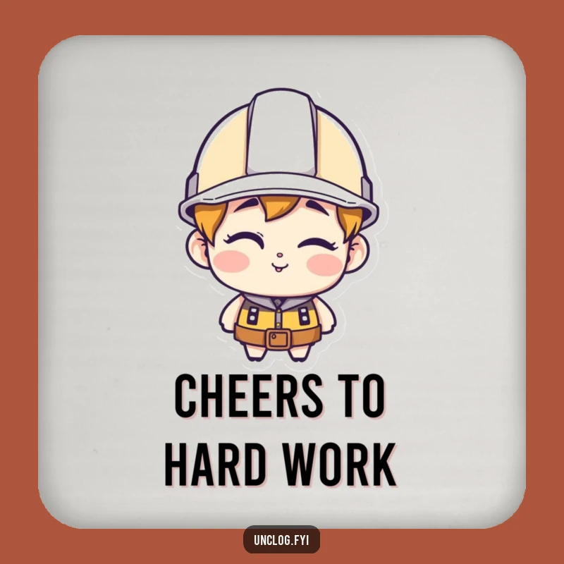 Funny Hard Hat Winking Coasters (Set of 4) - Construction Protection with a Wink