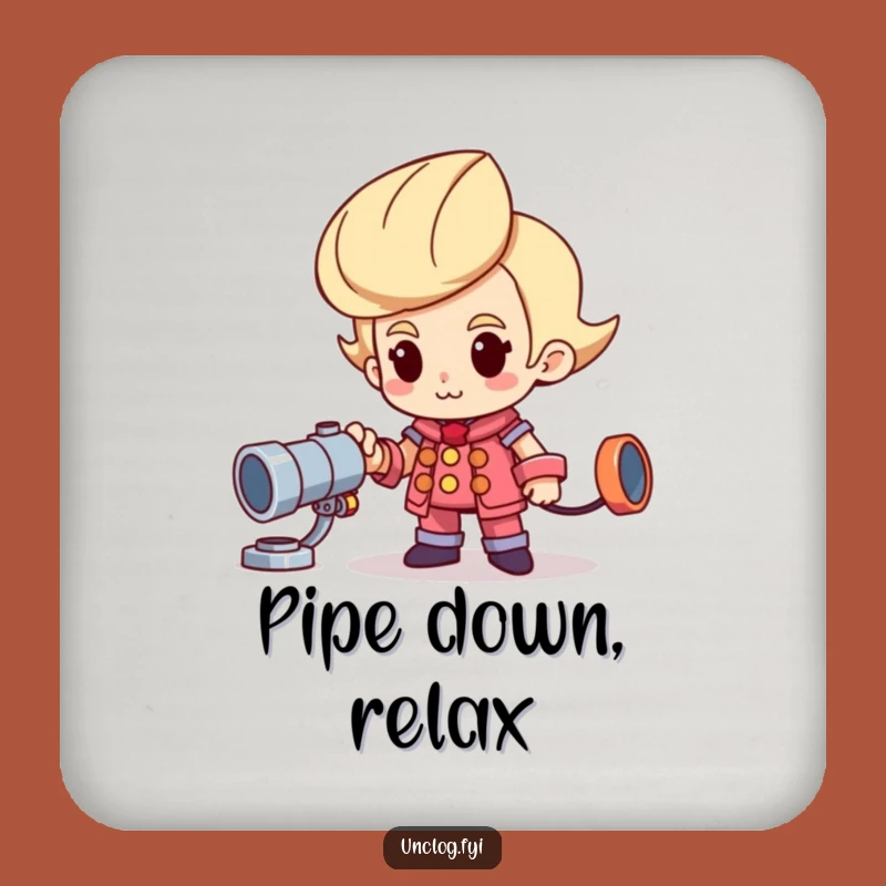 Funny Proud Plumber Coaster: Protect Surfaces Shiny Pipe