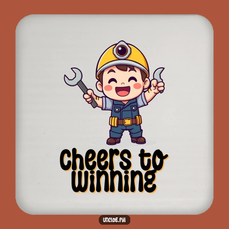 Funny Victory Wrench Dance Coaster - Protect Surfaces Funny Handyman Gift