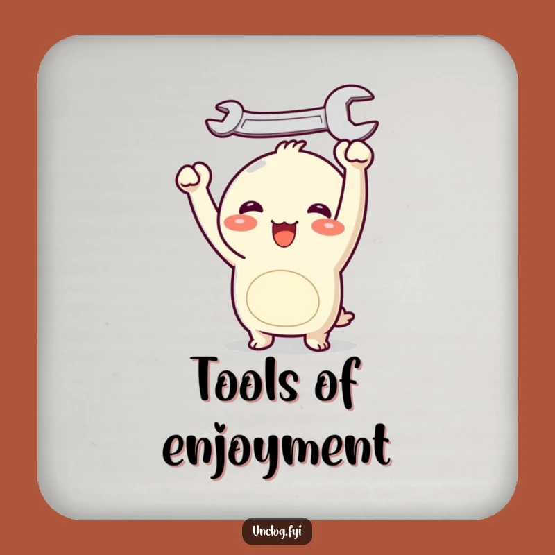 Funny Kawaii Wrench Coaster - Joyful Character Tool Humor Drink Protector