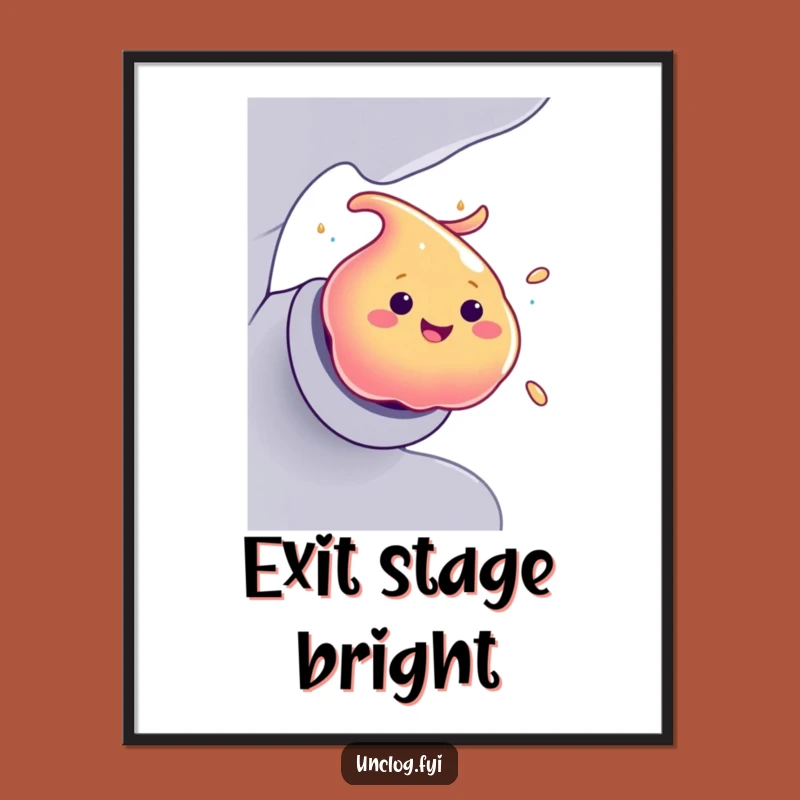 Funny Goo Blob Art: Colorful Exit Scene, Whimsical Wall Decor Gift