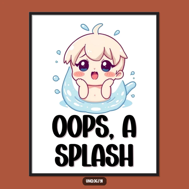 Funny Overflow Poster - Surprised Character Art for Humorous Walls