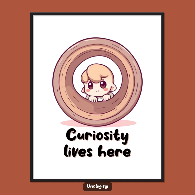 Funny Peeking Pipe Art Print: Quirky Wall Decor for a Humorous Home!