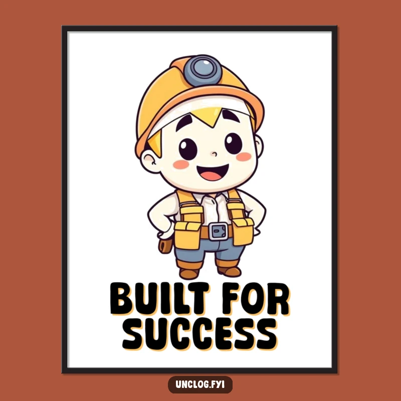 Funny Plumber Poster: Confident Character with Tool Belt, Motivational Decor