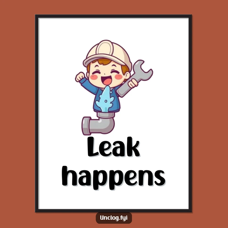 Funny Plumber Poster - Cute Character Fixing Icon Art for Enthusiasts