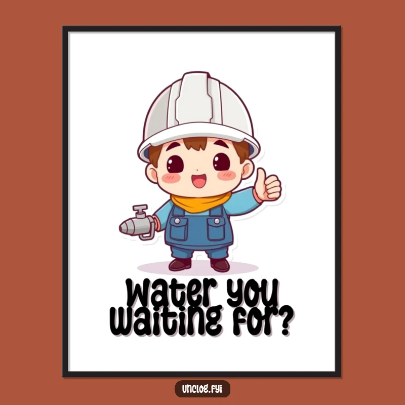 Funny Hard Hat Hero Poster: Triumph Wall Art for Builders and Plumbers