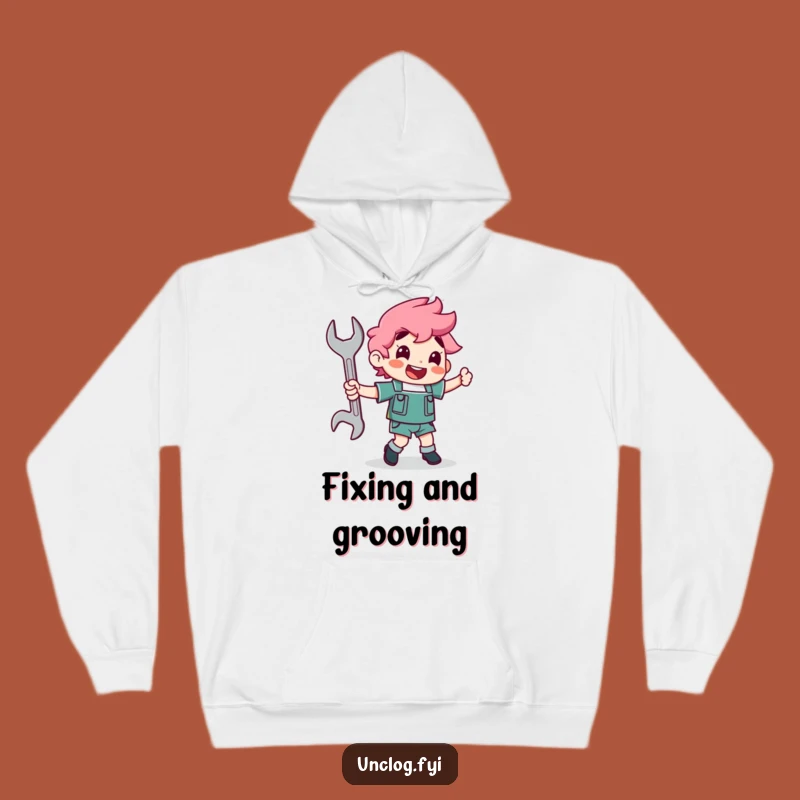Funny Dancing Wrench Hoodie - Mechanic's Cozy Dance Sweatshirt, Great Tool Gift
