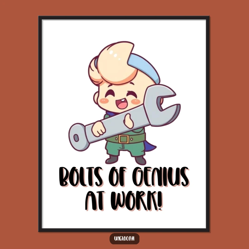 Free Printable Wall Art: Quirky Mechanic Tightening Bolt for Fun Decor