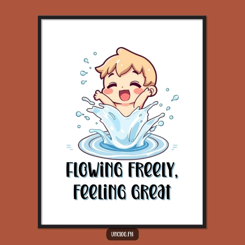 Funny Free Printable Wall Art: Unclogged Drain Celebration Downloadable Decor