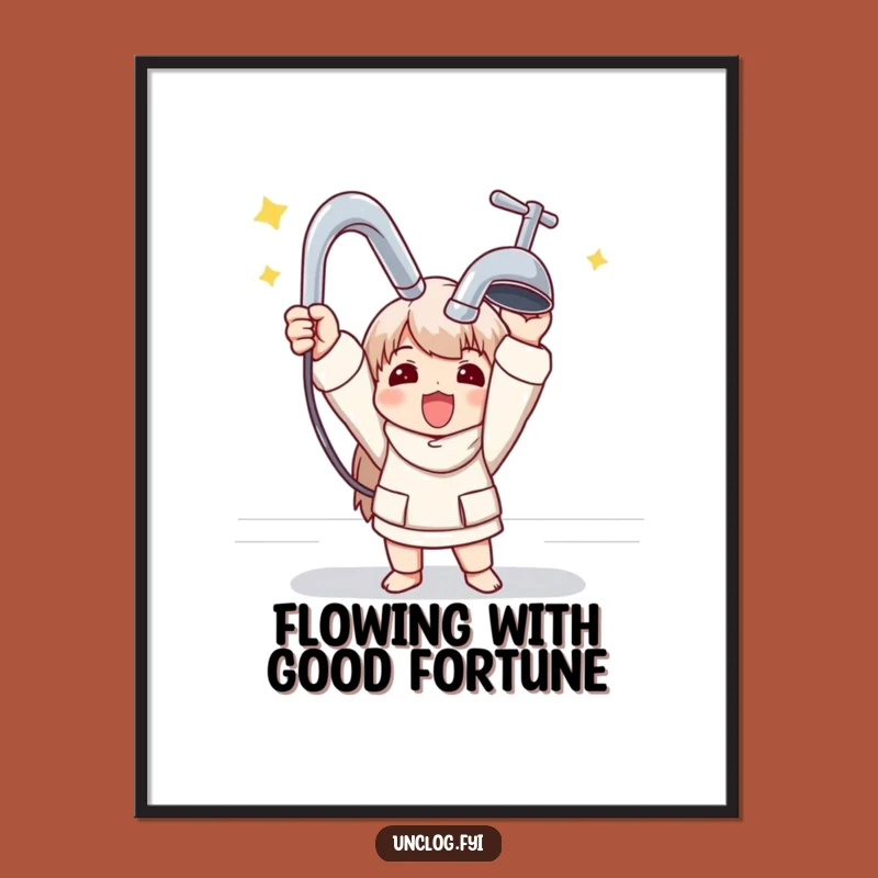 Funny Free Printable Wall Art: Faucet Winner Character, DIY Downloadable