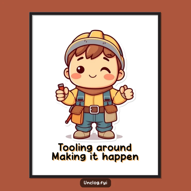 Free Printable Kawaii Handyman Wall Art - Funny Downloadable Art for Workshops