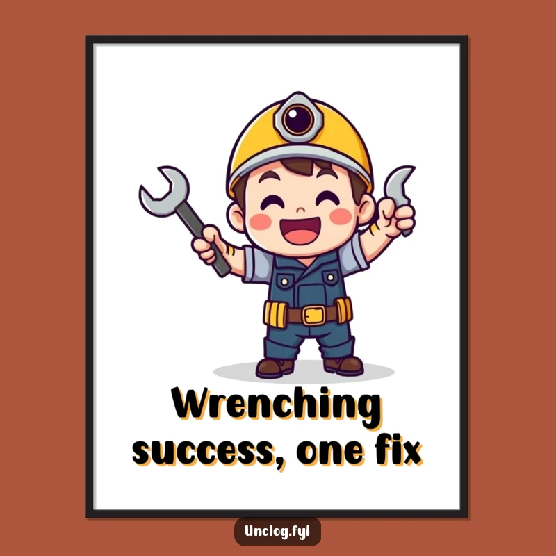 Free Printable Mechanic Art: Victory Dance Wrench, Funny Downloadable Garage Decor
