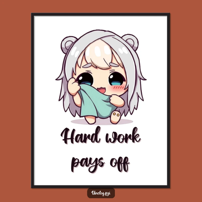 Free Printable Wall Art: Funny Hard Worker Character, Hilarious Downloadable Art Gift!