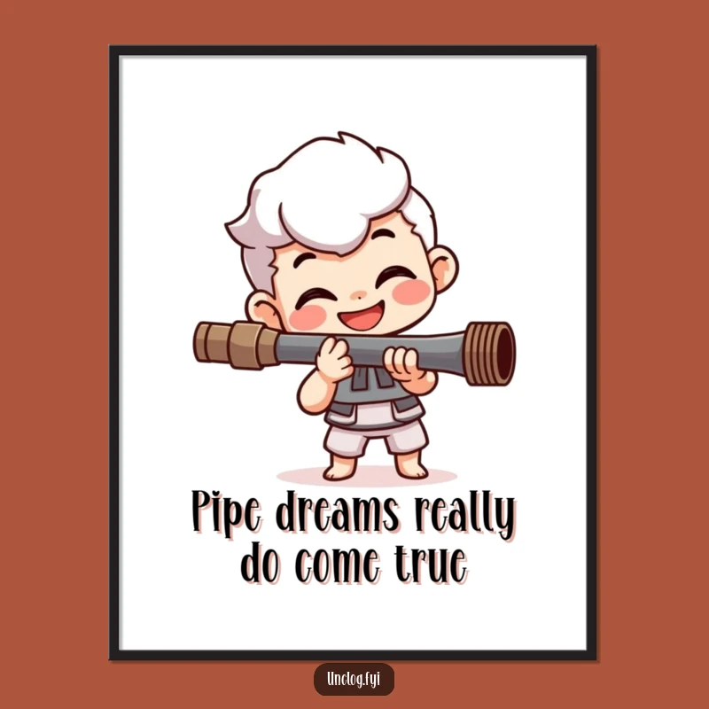 Free Printable Wall Art: Funny Plumber Character, Humorous DIY Downloadable Decor