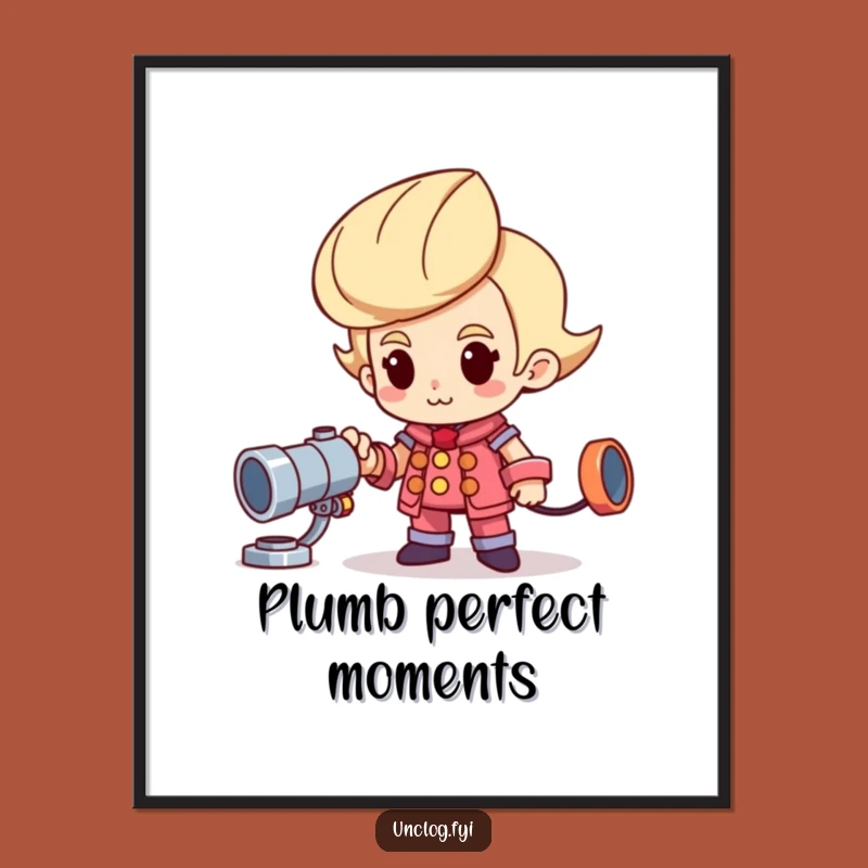 Free Printable Wall Art: Proud Plumber Character, Funny DIY Home Decor Downloadable