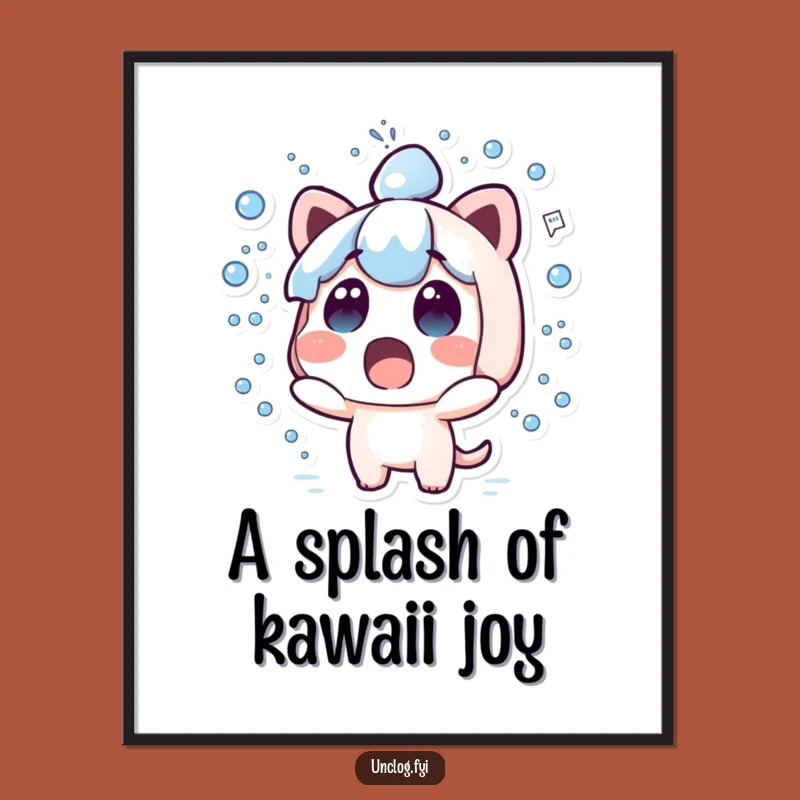 Funny Free Printable Wall Art: Kawaii Character Splash - Downloadable Cute Decor